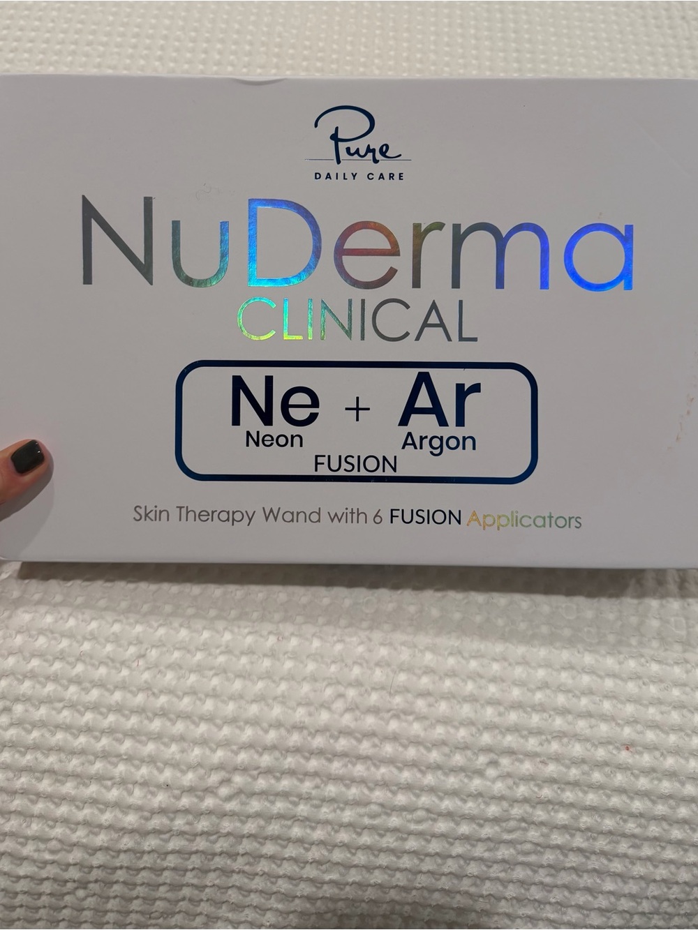 NuDerma Clinical Neon + Argon Skin Therapy Wand — White